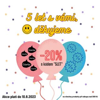 SLAVÍME NAROZENINY🥳 A jako dárek jsme pro tebe přichystali 20% slevu na vše na našem e-shopu. 👉 www.garlio.cz Zadej kód...